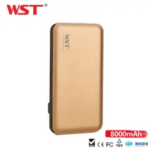 

WST 8000mAh Power Bank Built in Cable Portable Charger Li polymer External Battery with Indicator Light for Xiaomi iPhone