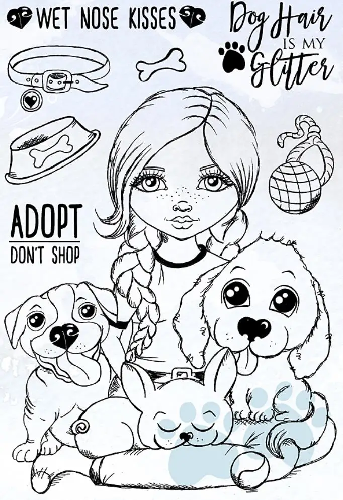 

girl Clear Stamp Or stamp for DIY Scrapbooking/Card Making/Kids Fun Decoration Supplies A604