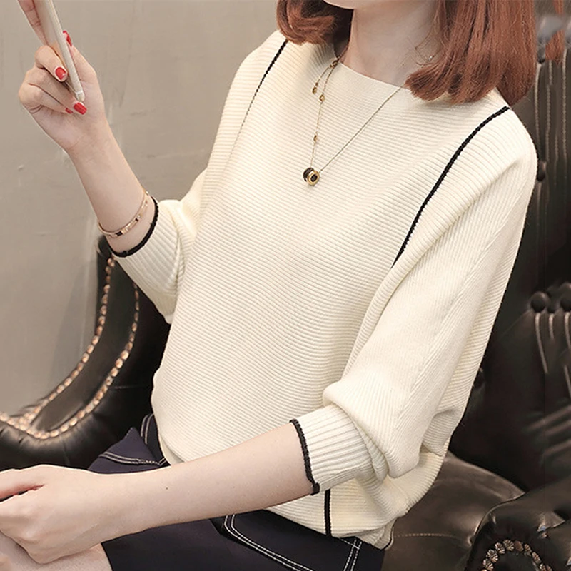 Bat Sleeve Women Sweater Knitted Solid Color Female Pullover Casual Womens Jumper Pull Femme | Женская одежда
