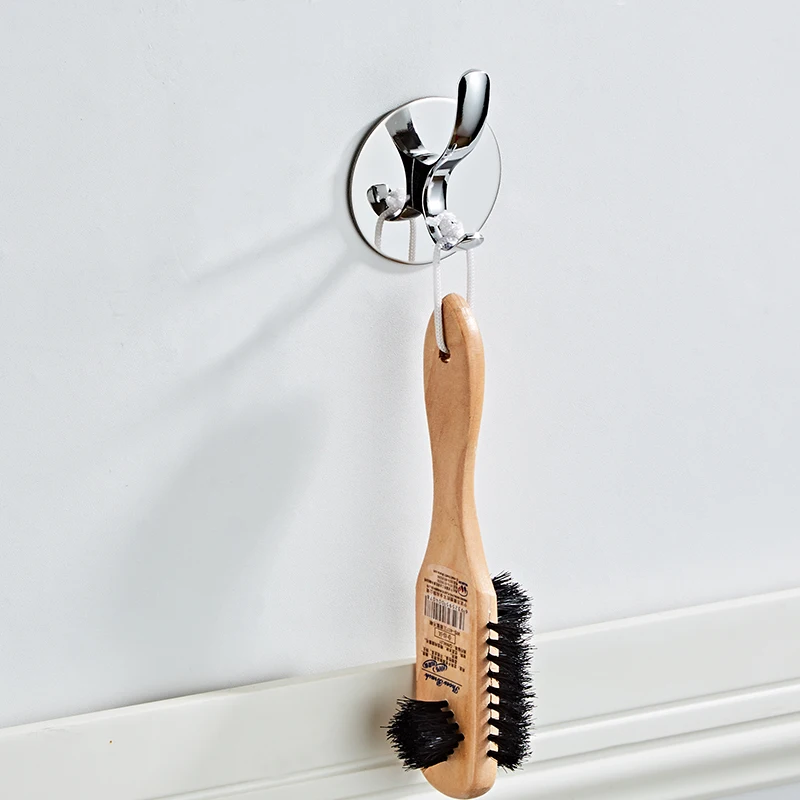 SRJ European single robe hook free punch stainless steel hook wall hanging door wardrobe shoe cabinet bathroom hook SRJ European single robe hook free punch stainless steel hook wall hanging door wardrobe shoe cabinet bathroom hook