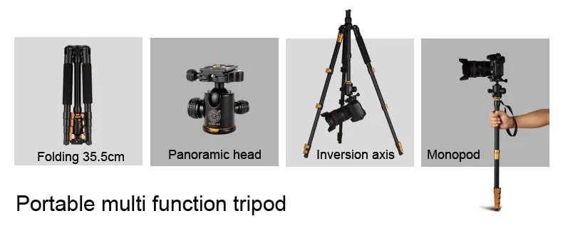 Новейший Q570A Профессиональный штатив монопод для SLR камеры шаровая Головка для поездок, портативный складной с штативом сумка с пряжкой рефлекторный штатив