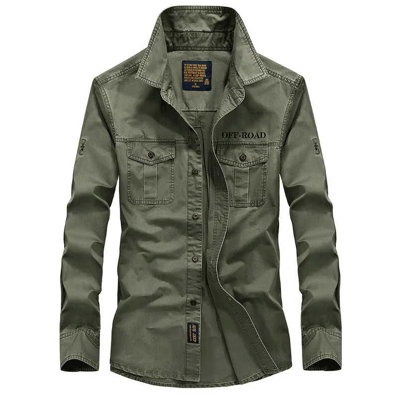 

Hot 2019 New Men Long Sleeve Shirts Plus Size Loose Denim Two Front Pocket Casual Cotton Male Long Shirt
