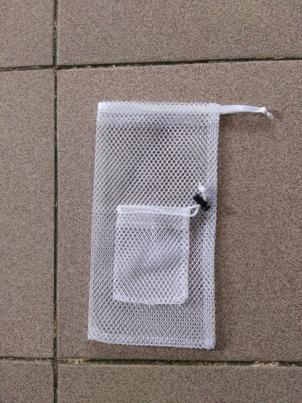 100pcs white mesh jewelry bag gift drawstring bag custom gift pouch