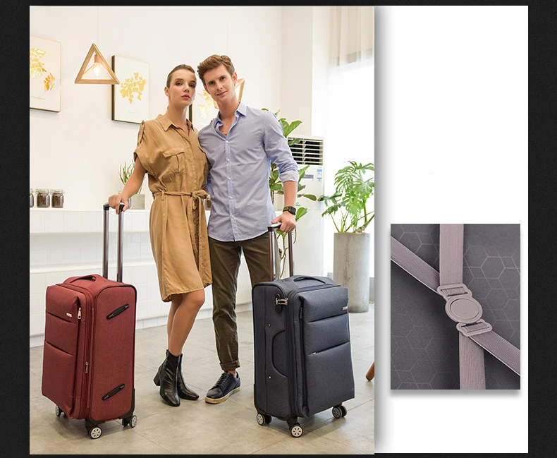 Модный Оксфордский чемодан на колесиках, сумка на колесиках для мужчин, дорожный Багаж для женщин, пароль для посадки на багаж