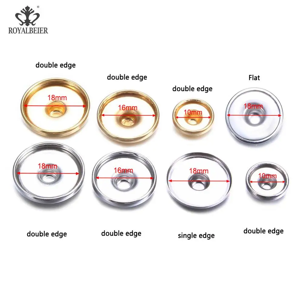 

100/Batch Snap Base 10/16/18mm Gold-Plated Silver-Plated Snap Fasteners DIY Snap Buckle Bracelet Snap Jewelry