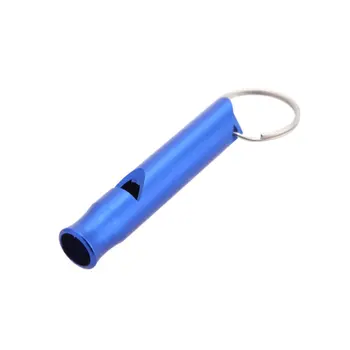 

Hot 1pcs Mini Emergency Outdoor Hiking Camping Aluminum Survival Whistle with Keychain Blue