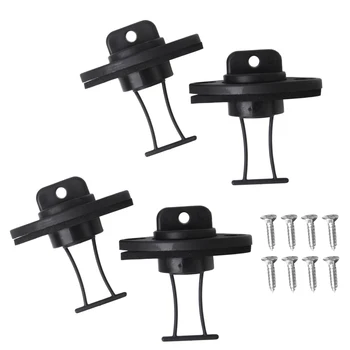 

4 Pieces Universal Black Thread Hull Drain Plug Bung with 8 Pieces Screws for Dinghy Kayak Canoes Boat Accessories Marine