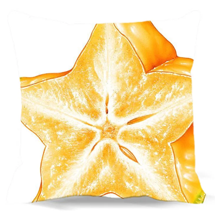 Cut Carambola Papaya Seed Square Cloth Cushion Pillow Case Cover - Double-sided Printing | Дом и сад
