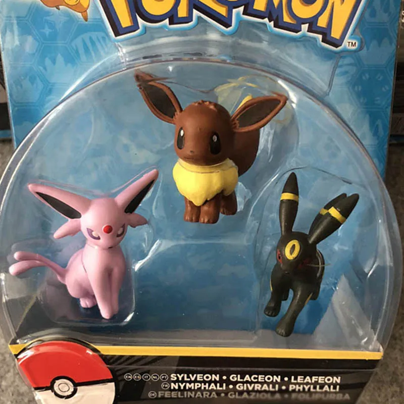 TAKARA TOMY Покемон мультфильм Eevee экшн и игрушки фигурка Модель Коллекция игрушек для детей Покемон фигурки подарки - Цвет: Черный