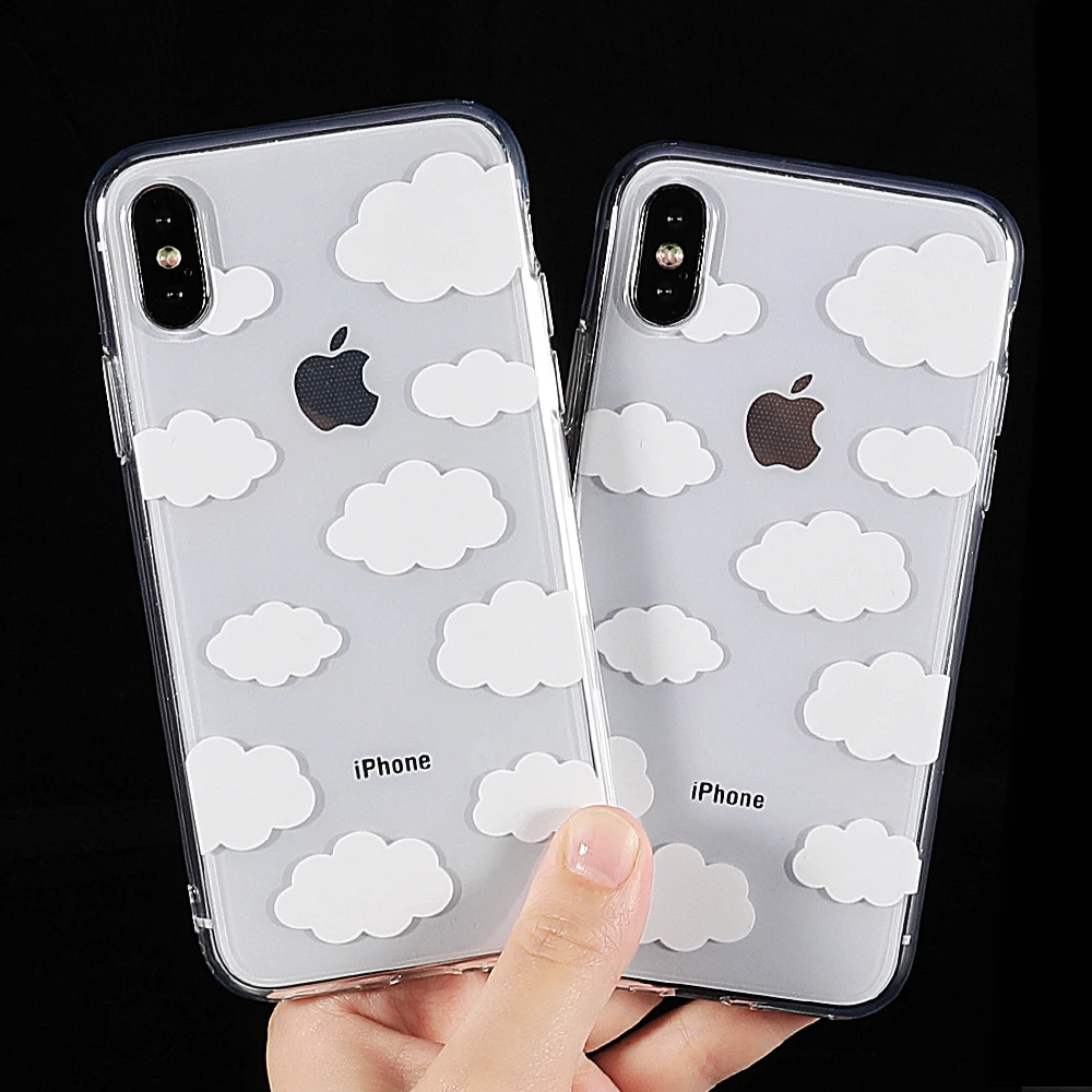 LOVECOM милые облака графический телефон чехлы для iPhone X 6 6S 7 8 Plus XS XR XS Max девчачий ультра-тонкий мягкий ТПУ Телефон задняя крышка