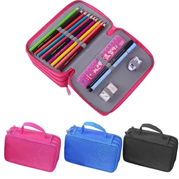 

55 Slots Multi-Layers Pencil Pouch Holder Case Organizer Stationery Box Bag with Zipper for School Office Kindergarten Supplies