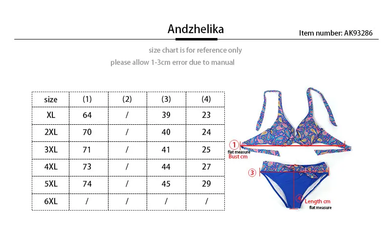 Andzhelika, новинка, XL-5XL размера плюс, женский купальник, сексуальный, глубокий v-образный вырез, бикини, винтажный, с принтом, купальник, летний, купальники, женский купальник