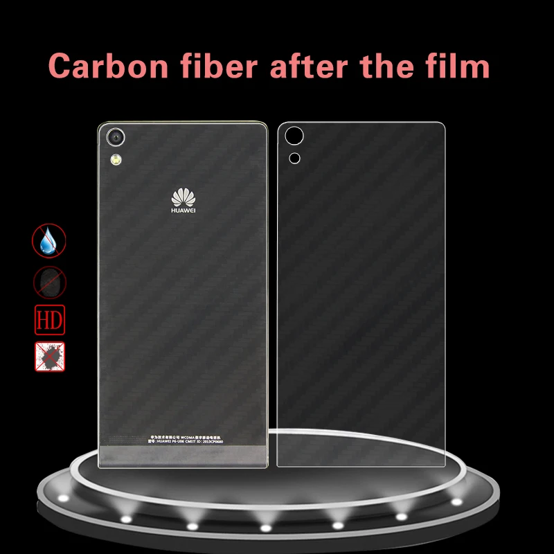 

Durable Soft Carbon Fiber Back Film Antifingerprint For Huawei Ascend P6 P6-C00 P6-U06 P6-T00 TD Screen Protector Phone Film