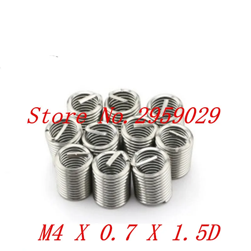 100pcs M4*1.5D m4 Wire Thread Insert Stainless steel m4 screw bushing