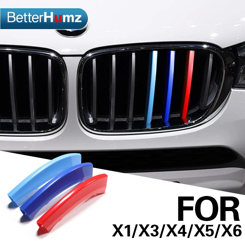 

Betterhumz ABS Car front central grilles cover trim sticker 3D M styling For BMW E84 F48 F25 F26 E70 F15 E71 E72 F16 X1 X3 X5 X6