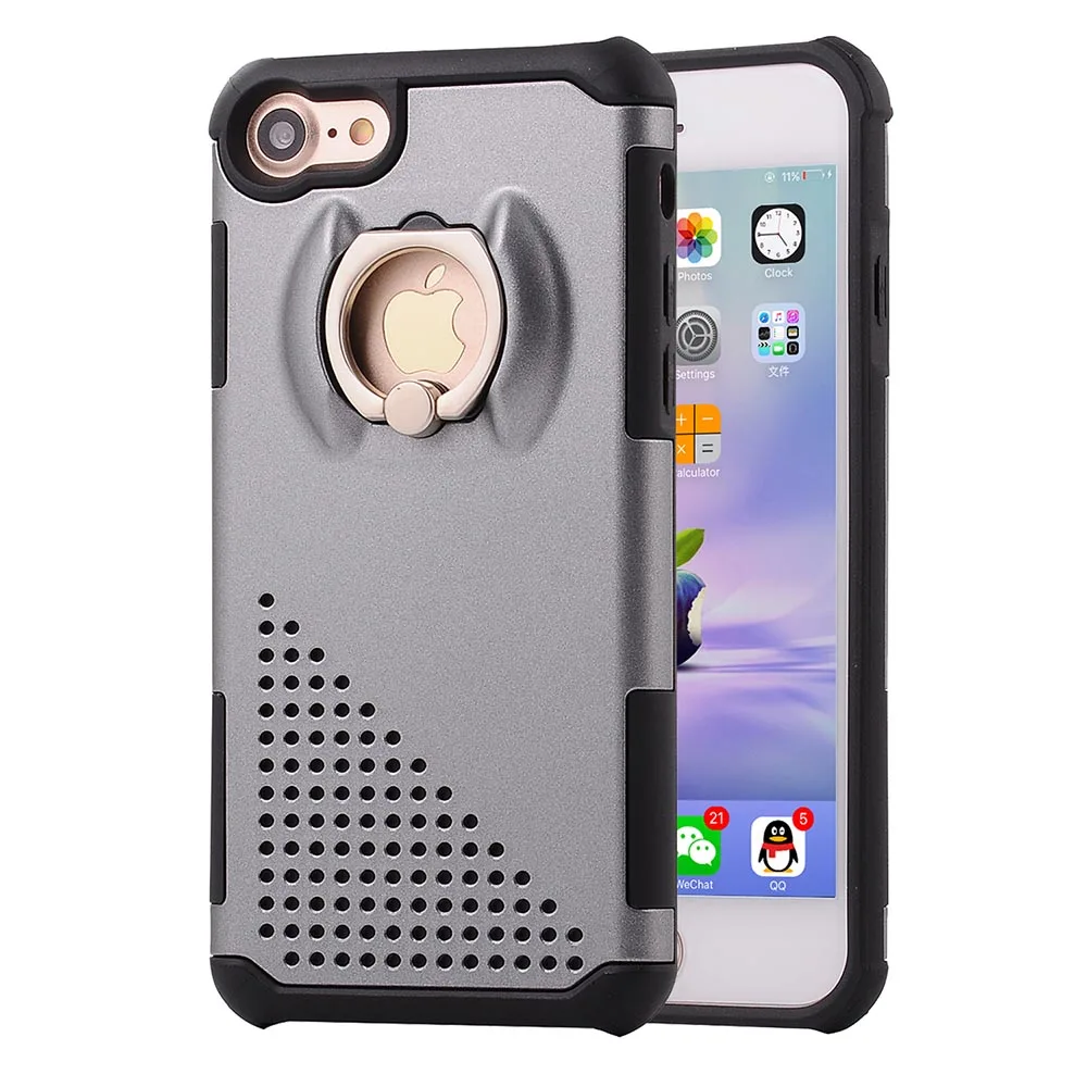 For iphone 7 case cover High quality cool finger rings delicate hard