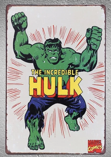 

1 pc The Incredible Hulk Superhero marvel shop store Tin Plates Signs wall plaques Decoration Dropshipping Poster metal