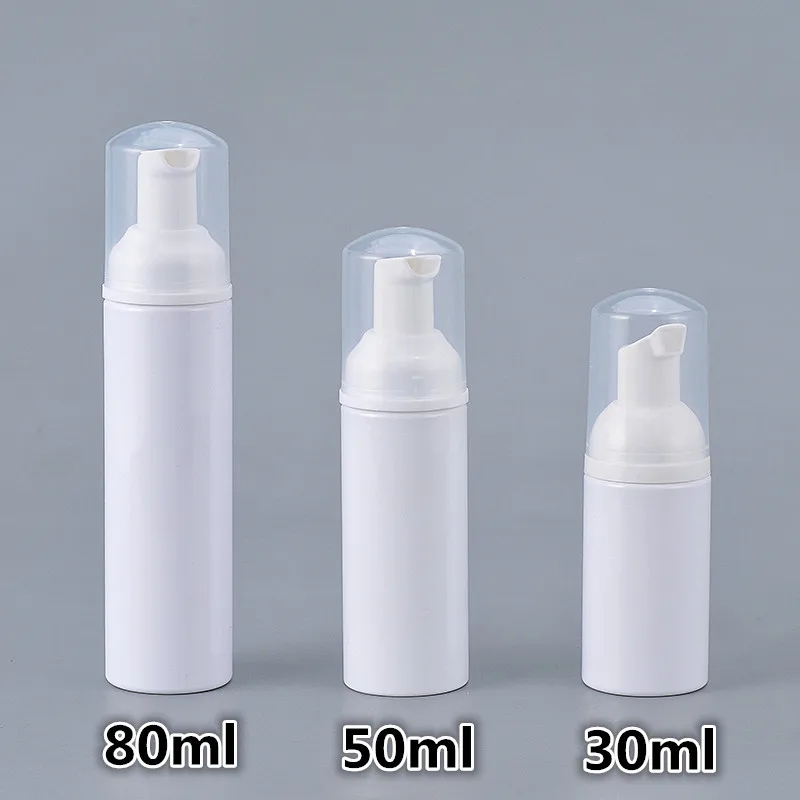Blanco vacío Espumador de envases de botellas de 30 ml 50 ml 80 ml Limpieza limpiador Facial botella de viaje botella de embalaje para productos de maquillaje 100 piezas