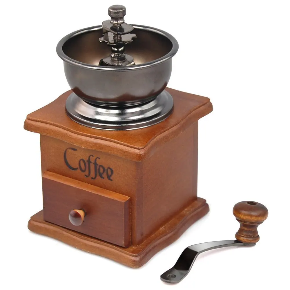 Bean Grind make ReaLegend Wooden Manual Coffee Grinder Vintage Style Coffee Grinder Mini Stainless Steel Wooden Base Coffee Bean Grind make ReaLegend Wooden Manual Coffee Grinder Vintage Style Coffee Grinder Mini Stainless Steel Wooden Base Coffee