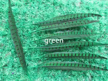 

Wholesale 100 pcs beautiful green Pheasant Feather 14-16 inches 35-40 cm free shipping