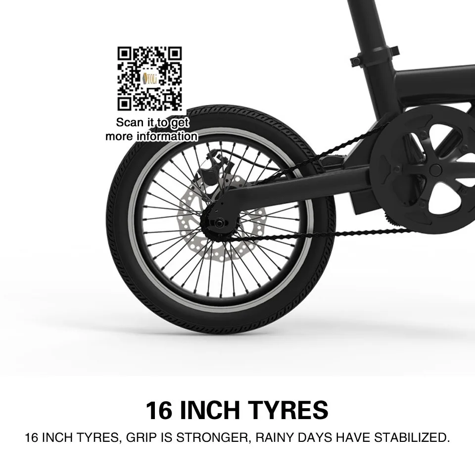 Clearance 16 inch tire 36V 250w student aluminum alloy folding electric bicycle invisible lithium electric bike 7