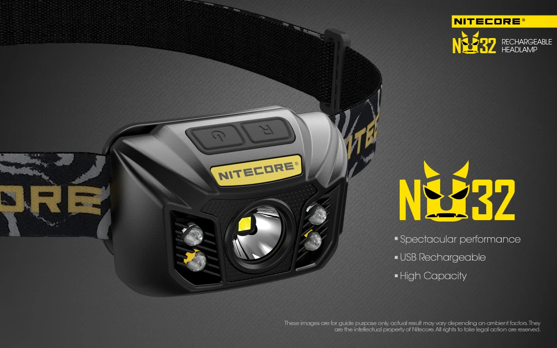 Nitecore налобный фонарь NU32 CREE XP-G3 S3 светодиодный 550 люмен высокопроизводительный перезаряжаемый налобный фонарь встроенный литий-ионный аккумулятор