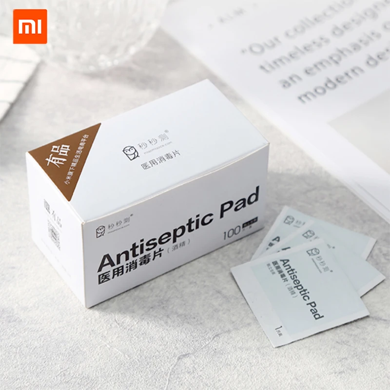 

100PCS Xiaomi Miaomiaoce Antiseptic Pad Medical Sterilization 75% Alcohol for Medical Thermometer Sterilization for Smart Home
