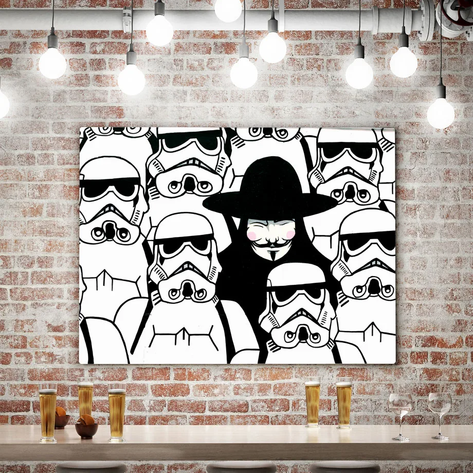 

Wall Art Canvas Painting V For Vendetta Imperial Stormtrooper Nordic Posters And Prints Star War Wall Pictures For Living Room