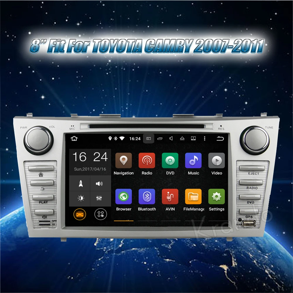 Clearance Krando Android 9.0 8" car dvd player for toyota camry 2007-2011 radio gps multimedia navigation system wifi 3g bt playstore dab+ 1