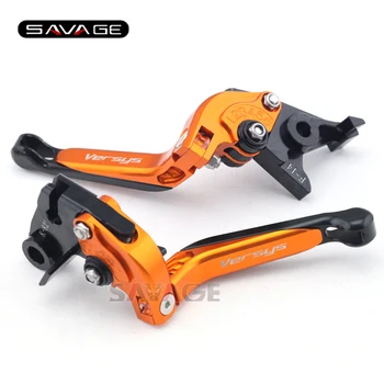 

For KAWASAKI KLE 1000 Versys 2015 Orange Motorcycle Adjustable Folding Extendable Brake Clutch Lever Logo Versys