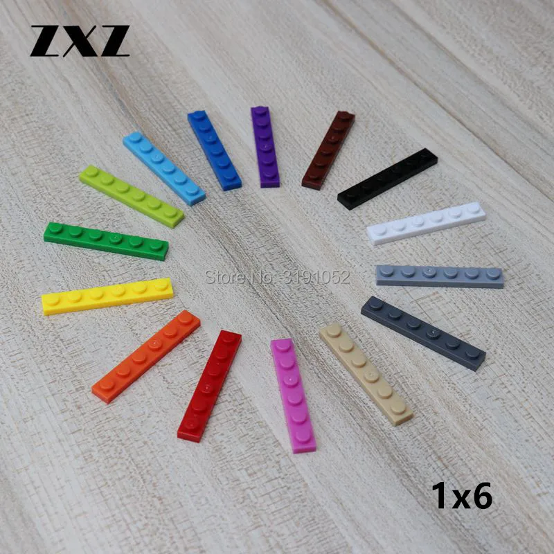

50pcs/lot Children Educational Learning Toys Plate 1x6 Short Plastic Bricks Compatible With Legoes Plate Parts 3666
