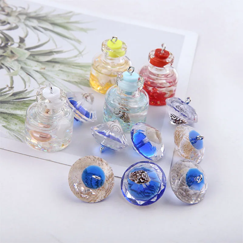 

Min order 20pcs/lot shell decoration Wish bottle/crystal shape fashion Resin charm diy jewelry earring/garment pendant accessory