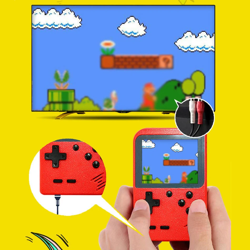 

Mini Handheld Game Console 8-Bit 2.8 in Color LCD Screen Kid Video Handheld Game Player Built-in 128 Games on TV