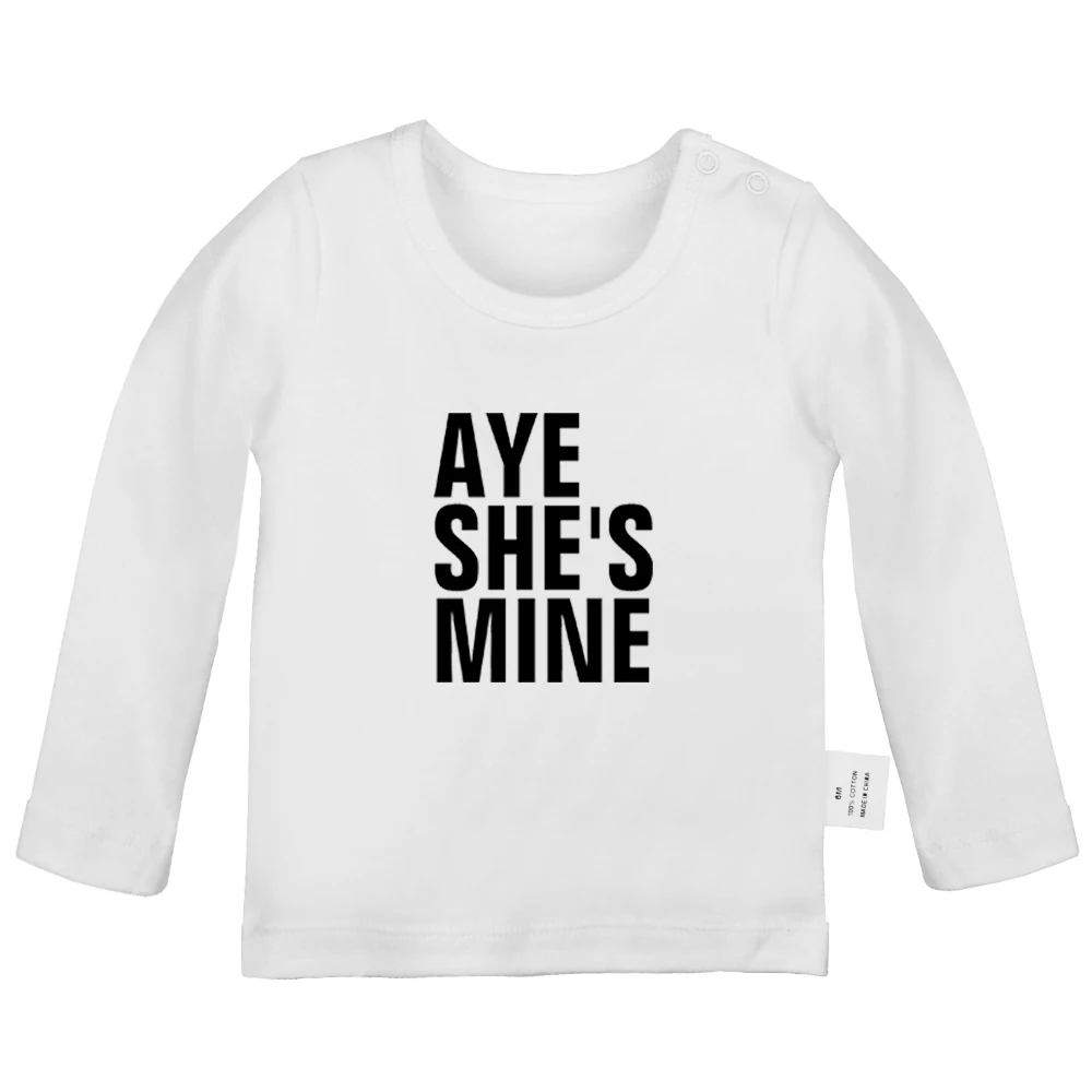 Aye She's Mine/модные футболки для новорожденных с рисунком радуги и инопланетянина, однотонные футболки с длинными рукавами для малышей - Цвет: YbBabyYW355C