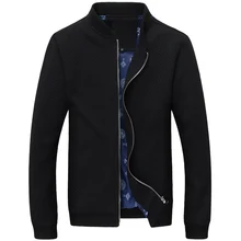 2019 Spring and Autumn new men, men's fashion height quality collar casual knit jacket Large size men  coat