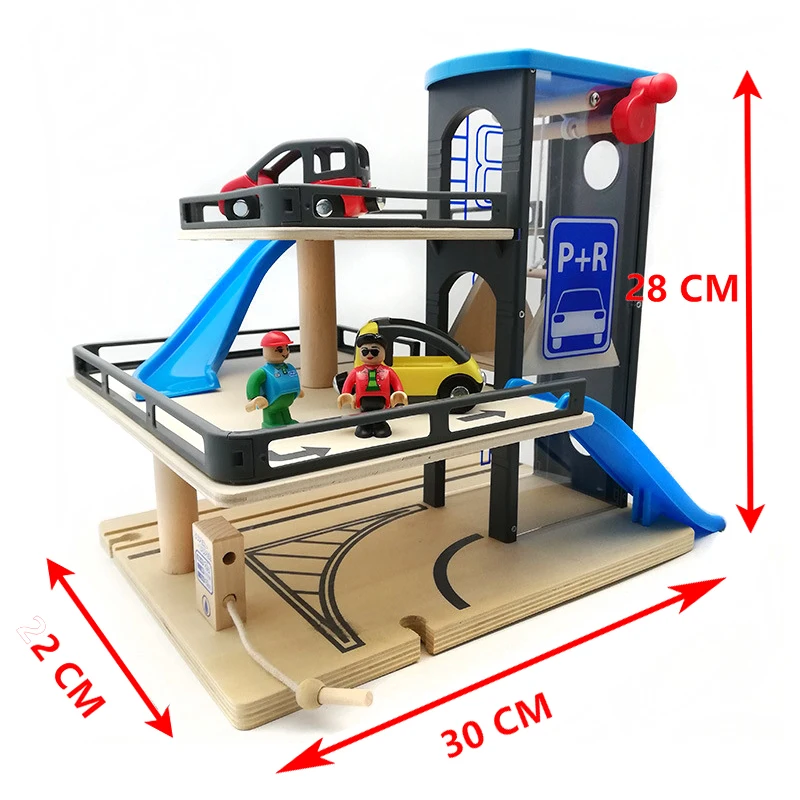 Kopen W5 Auto Track Liften Houten Spoor Parkeergelegenheid Compatibel Met Brio Houten Spoorlijn Kinderen Inertiële Hand Schuiven Speelgoed