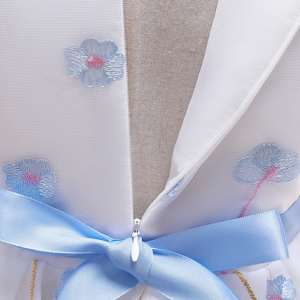 Fashion Girls Dress For Kids Embroidered Flowers Ball Gown Children Birthday Party Princess Dresses For Girls Clothes Prom Dress (6)