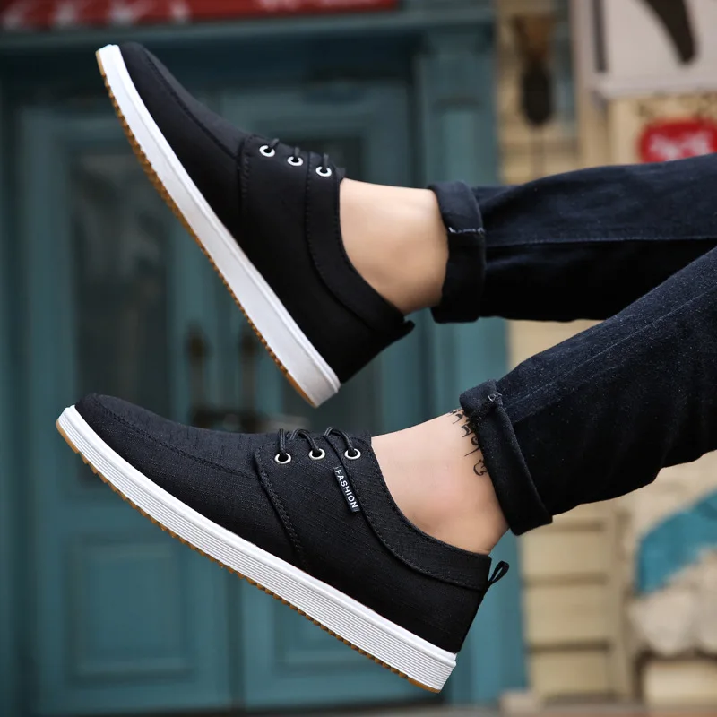 

New Arrival 2018 High Quality Men Flats Shoes Breathable Fashion Men Casual Canvas Shoes Hombre Mens Flats
