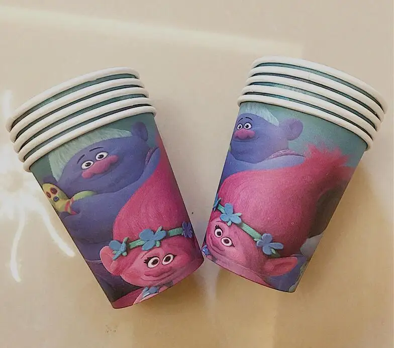 Trolls Cup 100pcs/Lot Trolls Party Supplies Kids Birthday Party