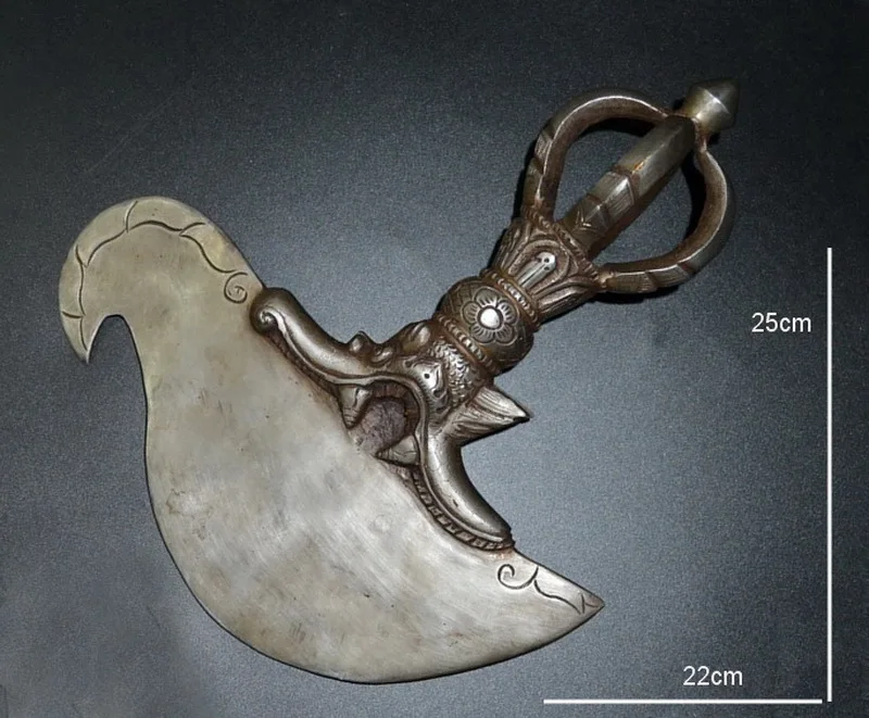 Железный король Kong Scythe Crafts коллекция Тибетский буддизм античное искусство Тибетский Тантрический Tiantie старые предметы