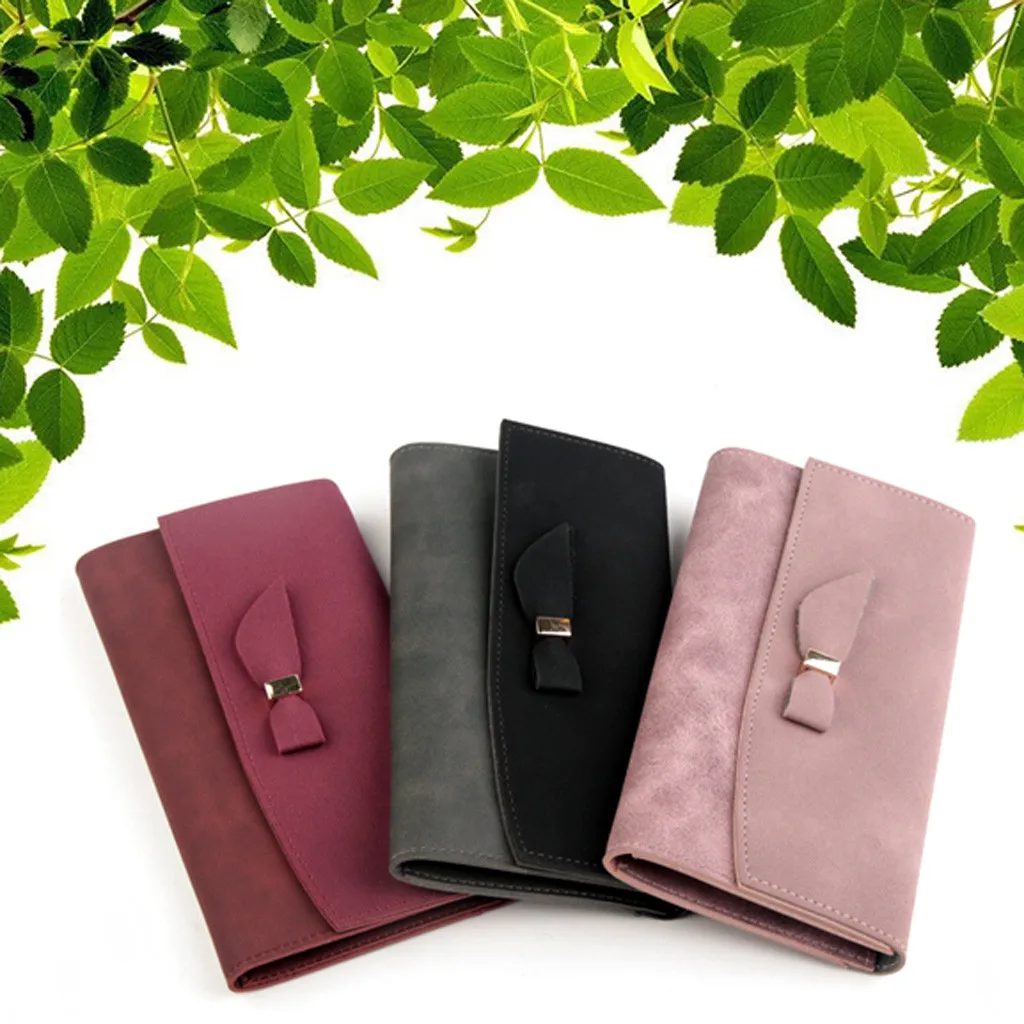 

coin purse Women Long Style Fashion Bow Stitching Multi-card Coin Purse Card Holder Bag monederos para mujer monedas Dropshiping
