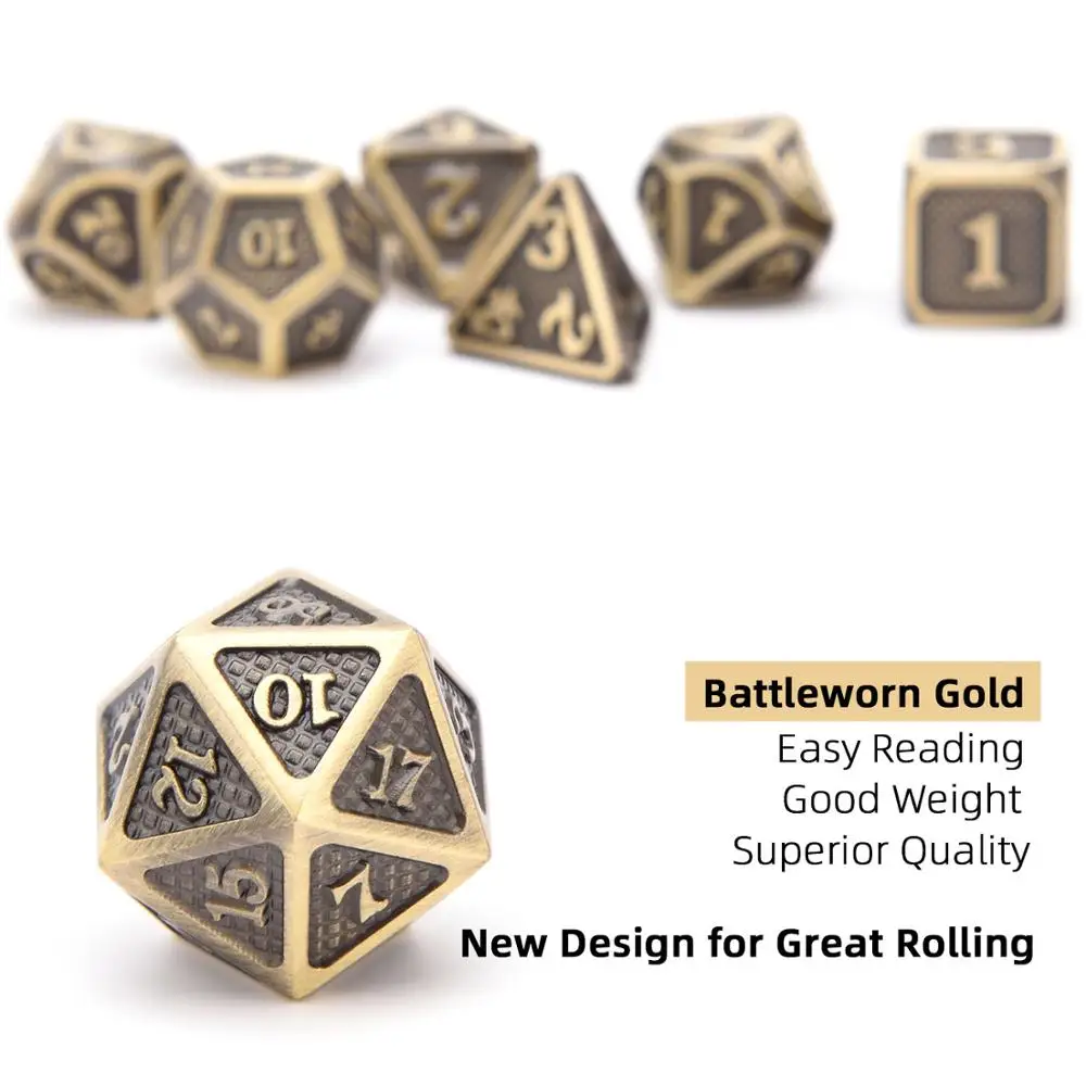 Koop Dragon Scales Nieuwe Metal Dice D4 D6 D8 D10 D12 D20 met Pouch voor DnD RPG Tafel Games