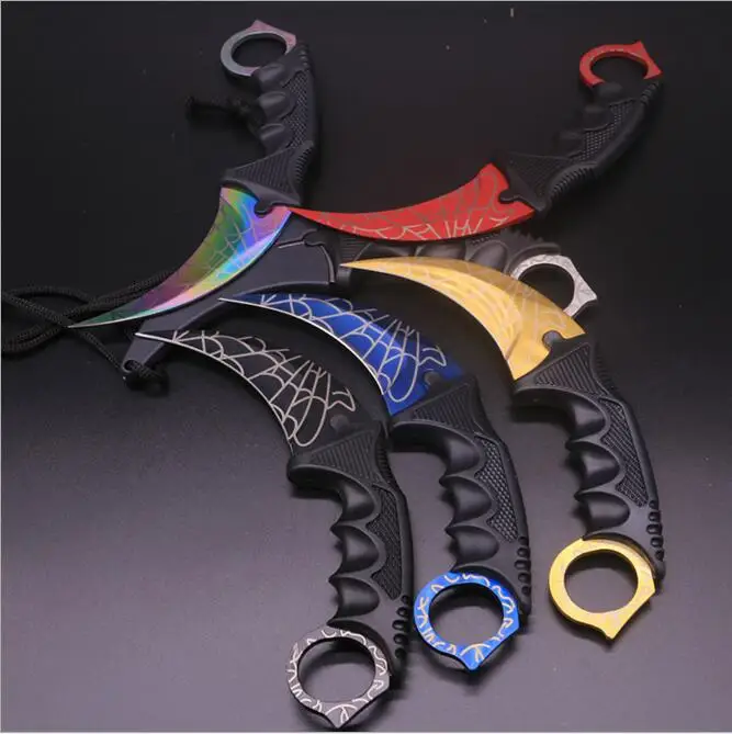 

100PCS/LOT CSGO CS GO Outdoor Survival Knife Karambit Knives Camping Hunting counter strike tactical tools EDC knife