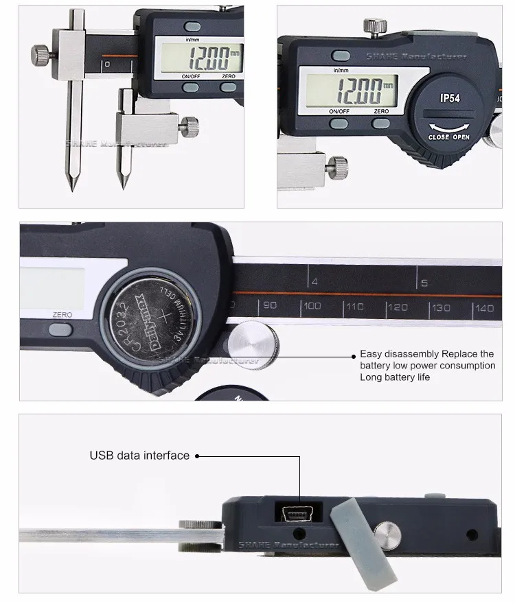 Shahe 5-200 мм штангенциркуль Цифровой центр толщиномер штангенциркуль микрометр стальной цифровой штангенциркуль paquimetro