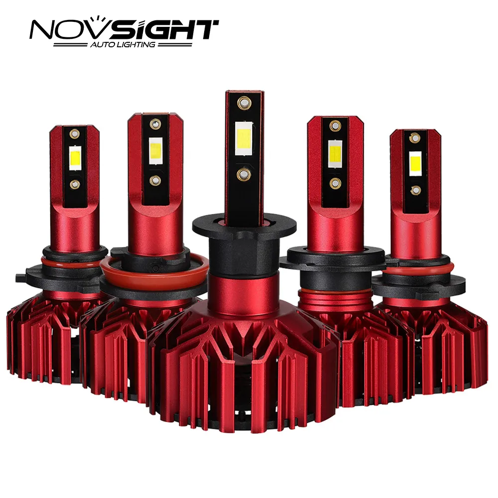 NOVSIGHT H4 H7 H11 H1 H3 H8 H9 9005 9006 автомобиля светодиодный лампы для передних фар(Подол короче спереди и длиннее сзади) луч 60 Вт 10000LM 6000K лампа противотуманных фар DC12v 24v
