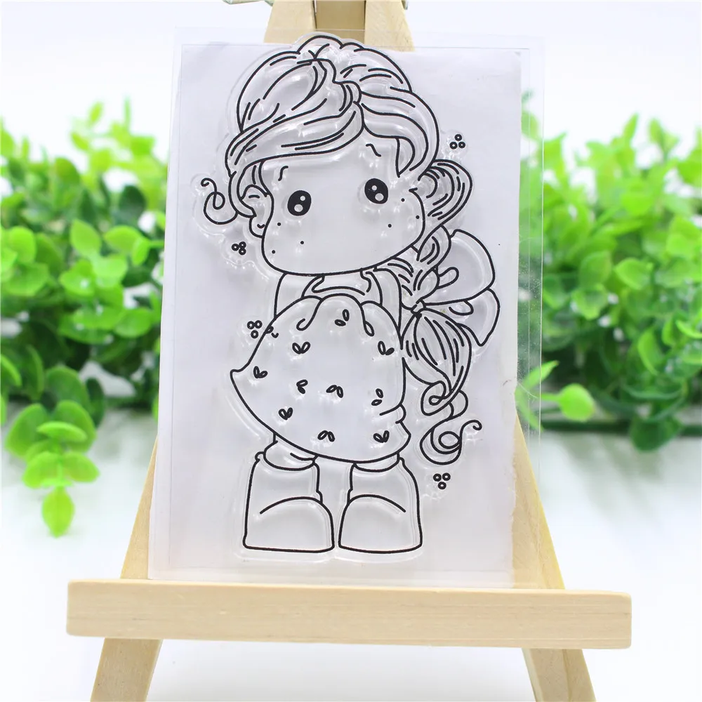 

Long Hair Girl Transparent Stamp DIY Craft + Metal Cutting Dies Stencils Scrapbooking Embossing for photo album Decor