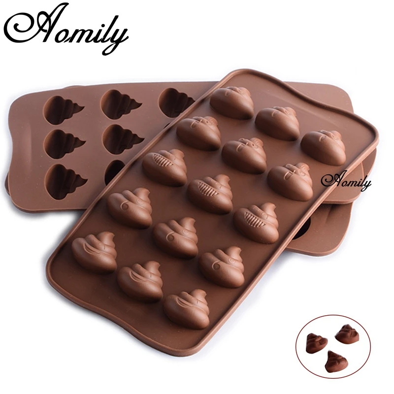 

Aomily Cute Smiely Poop Shaped Silicone Soap Candy Fondant Chocolate Kitchen Mould Silicone Chocolate Cookies Cake Funny Mold