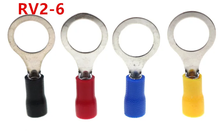 

RV2-6 Ring insulated terminal Cable Wire Connector suit 1.5-2.5mm Electrical Crimp Terminal RV2.5-6 RV