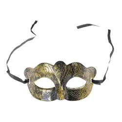 Лидер продаж 1 шт. Ретро Для мужчин Хэллоуин полированной античное серебро золото Венецианская маска Марди Грас Маскарадная маска для