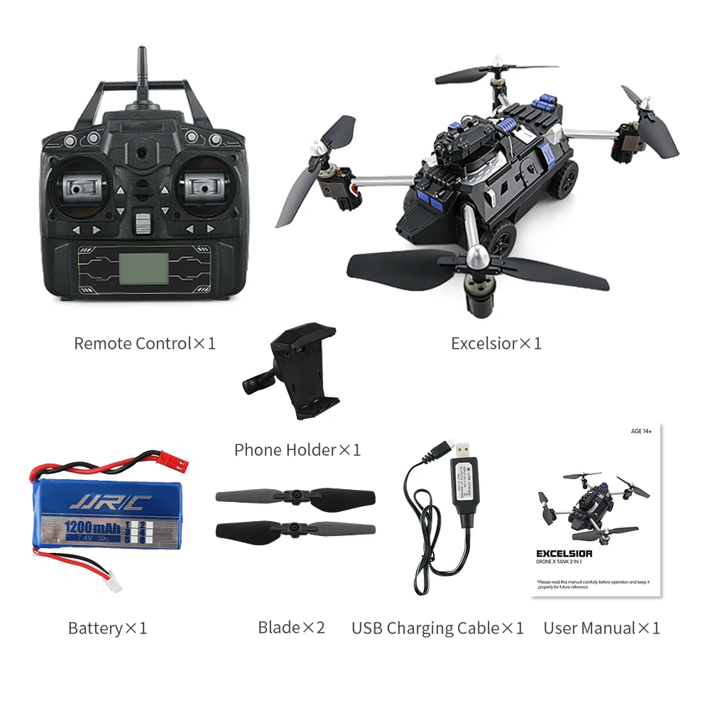 JJRC H40WH Wireless FPV Drone with Camera 200W RC Tank 2.4G 4CH 6Aixs Folding Gyro Air And Ground Mode Atitude Hold F21720